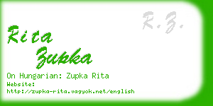 rita zupka business card